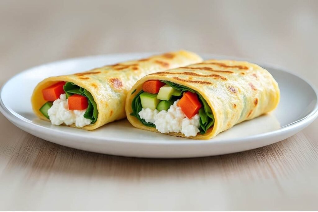 Wraps recheados com vegetais frescos