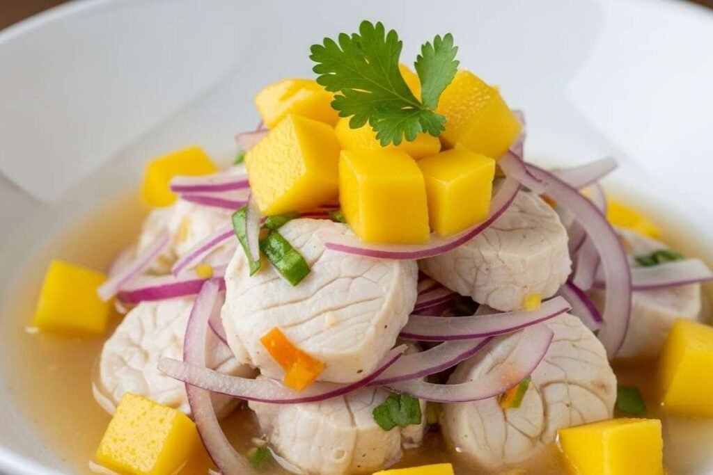 Ceviche de Tilápia com Manga