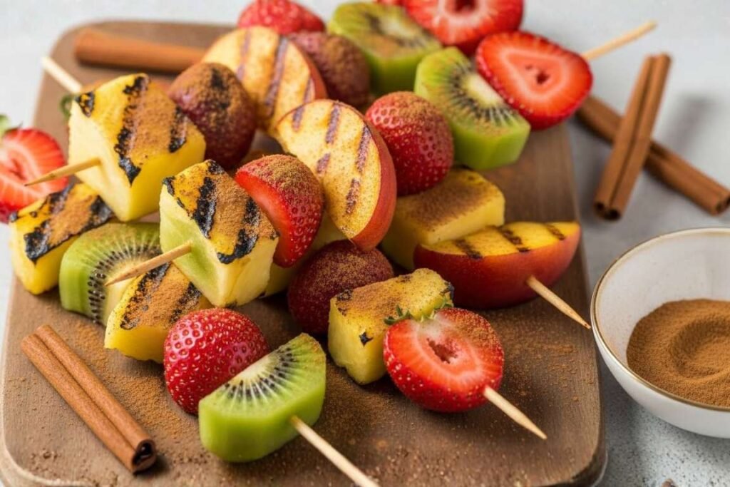 Espetinhos de Frutas Grelhadas com Canela