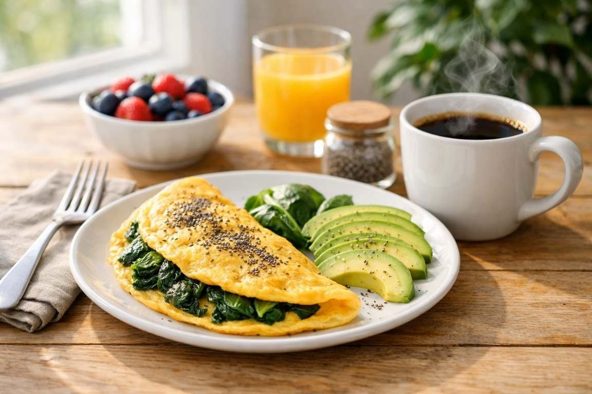 Alimentos do café da manhã sobre uma mesa - A Receita de Café da Manhã que Queima Gordura da Barriga