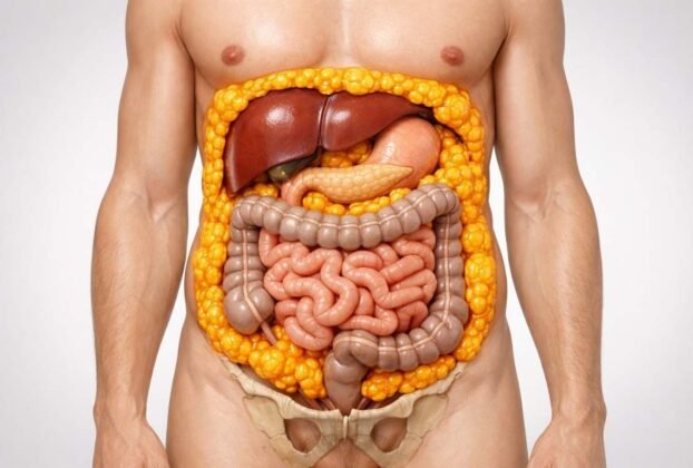 Imagens dos órgãos internos com a gordura visceral - Gordura Visceral: O Guia Completo sobre a Gordura Mais Perigosa para a sua Saúde