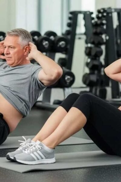 Um casal fazendo abdominal na academia - Você Provavelmente Está Cometendo Estes 3 Erros Fatais ao Tentar Perder Barriga