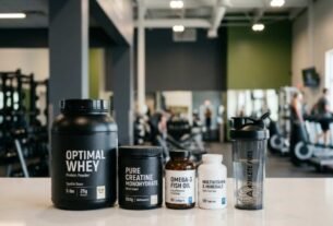 Suplementos sobre uma mesa na academia - 7 Suplementos Essenciais para Iniciantes na Academia
