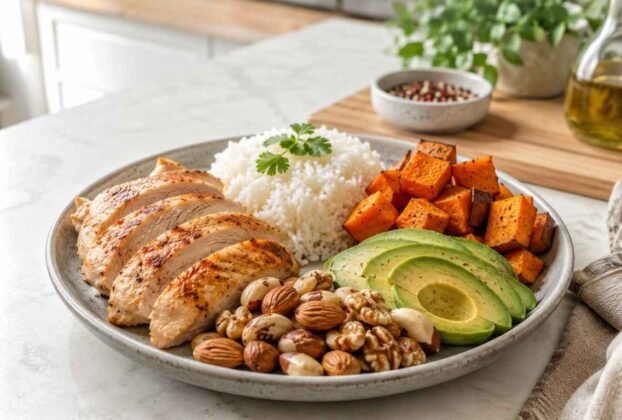 Um lindo prato com comida saudálvel - O que são Macronutrientes